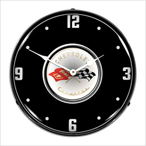 C1 Corvette Black Tie Backlit Wall Clock