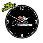 Collectable Sign and Clock C2 Corvette Black Tie Backlit Wall Clock
