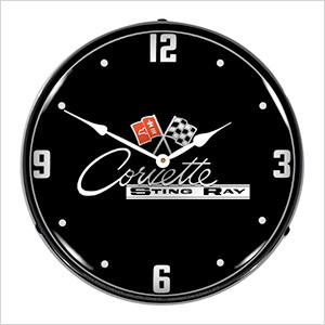 C2 Corvette Black Tie Backlit Wall Clock
