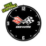 Collectable Sign and Clock C3 Corvette Black Tie Backlit Wall Clock