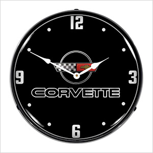 C4 Corvette Black Tie Backlit Wall Clock