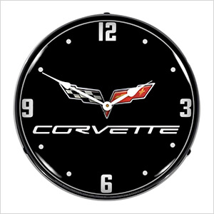 C6 Corvette Black Tie Backlit Wall Clock
