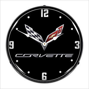 C7 Corvette Black Tie Backlit Wall Clock