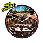 Collectable Sign and Clock Historic US 66 Backlit Wall Clock