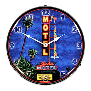 Starlite Motel Backlit Wall Clock