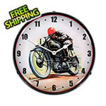Collectable Sign and Clock Road Racer Motorcycle Backlit Wall Clock
