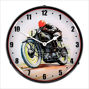 Road Racer Motorcycle Backlit Wall Clock