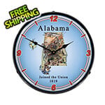 Collectable Sign and Clock State of Alabama Backlit Wall Clock