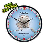 Collectable Sign and Clock State of Alaska Backlit Wall Clock