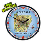 Collectable Sign and Clock State of Arkansas Backlit Wall Clock