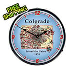 Collectable Sign and Clock State of Colorado Backlit Wall Clock