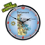 Collectable Sign and Clock State of Delaware Backlit Wall Clock