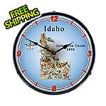 Collectable Sign and Clock State of Idaho Backlit Wall Clock