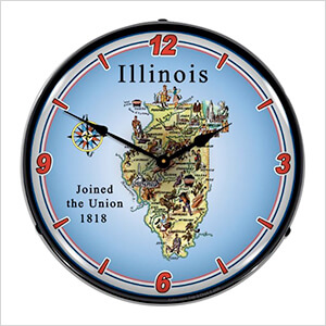 State of Illinois Backlit Wall Clock