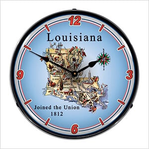 State of Louisiana Backlit Wall Clock