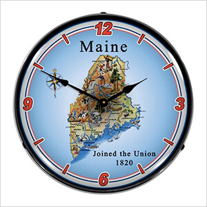 State of Maine Backlit Wall Clock
