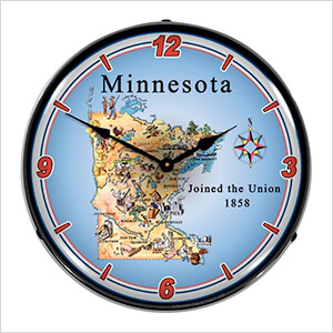 State of Minnesota Backlit Wall Clock