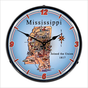 State of Mississippi Backlit Wall Clock