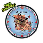 Collectable Sign and Clock State of Missouri Backlit Wall Clock