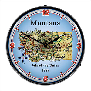 State of Montana Backlit Wall Clock
