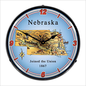 State of Nebraska Backlit Wall Clock