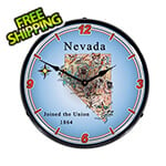 Collectable Sign and Clock State of Nevada Backlit Wall Clock