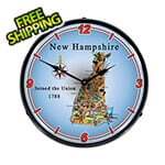 Collectable Sign and Clock State of New Hampshire Backlit Wall Clock