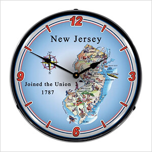 State of New Jersey Backlit Wall Clock