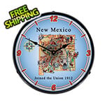 Collectable Sign and Clock State of New Mexico Backlit Wall Clock
