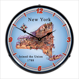 State of New York Backlit Wall Clock