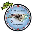 Collectable Sign and Clock State of North Carolina Backlit Wall Clock