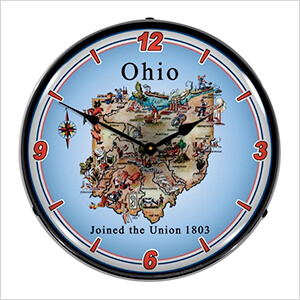 State of Ohio Backlit Wall Clock