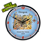 Collectable Sign and Clock State of Oregon Backlit Wall Clock