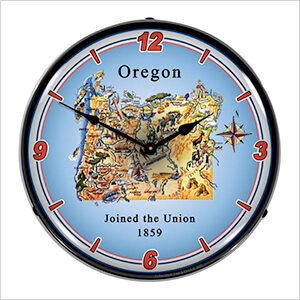 State of Oregon Backlit Wall Clock