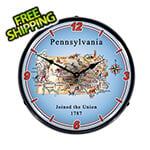 Collectable Sign and Clock State of Pennsylvania Backlit Wall Clock