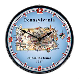 State of Pennsylvania Backlit Wall Clock