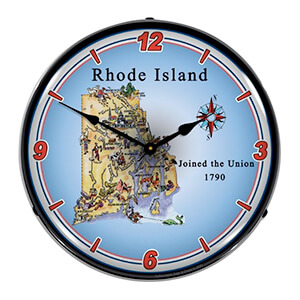 State of Rhode Island Backlit Wall Clock