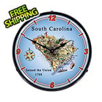 Collectable Sign and Clock State of South Carolina Backlit Wall Clock