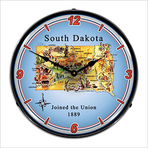 State of South Dakota Backlit Wall Clock
