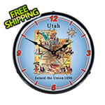 Collectable Sign and Clock State of Utah Backlit Wall Clock