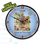 Collectable Sign and Clock State of Utah Backlit Wall Clock