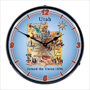 State of Utah Backlit Wall Clock
