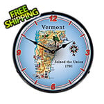 Collectable Sign and Clock State of Vermont Backlit Wall Clock