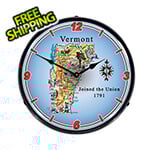 Collectable Sign and Clock State of Vermont Backlit Wall Clock