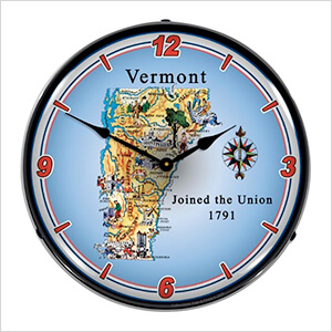 State of Vermont Backlit Wall Clock
