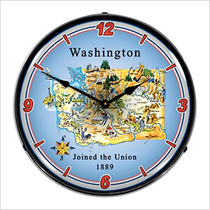 State of Washington Backlit Wall Clock