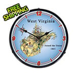 Collectable Sign and Clock State of West Virginia Backlit Wall Clock