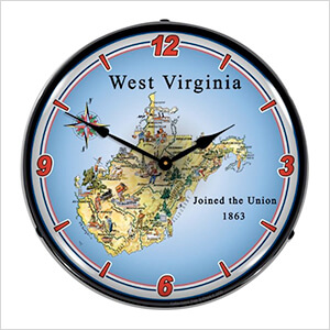 State of West Virginia Backlit Wall Clock