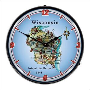 State of Wisconsin Backlit Wall Clock