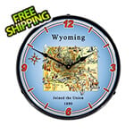 Collectable Sign and Clock State of Wyoming Backlit Wall Clock